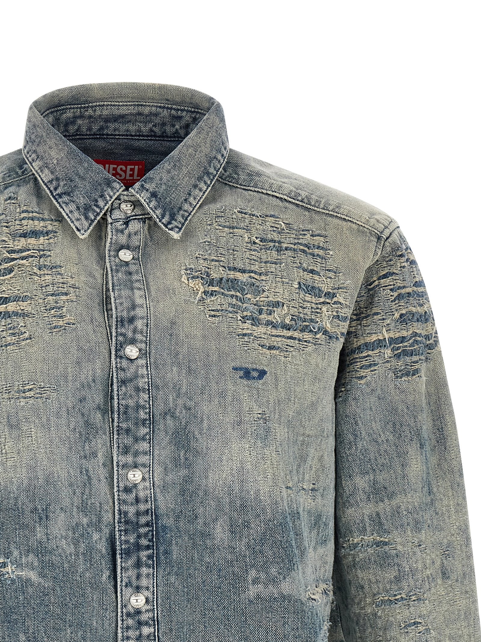 Diesel Blaue Baumwollbluse