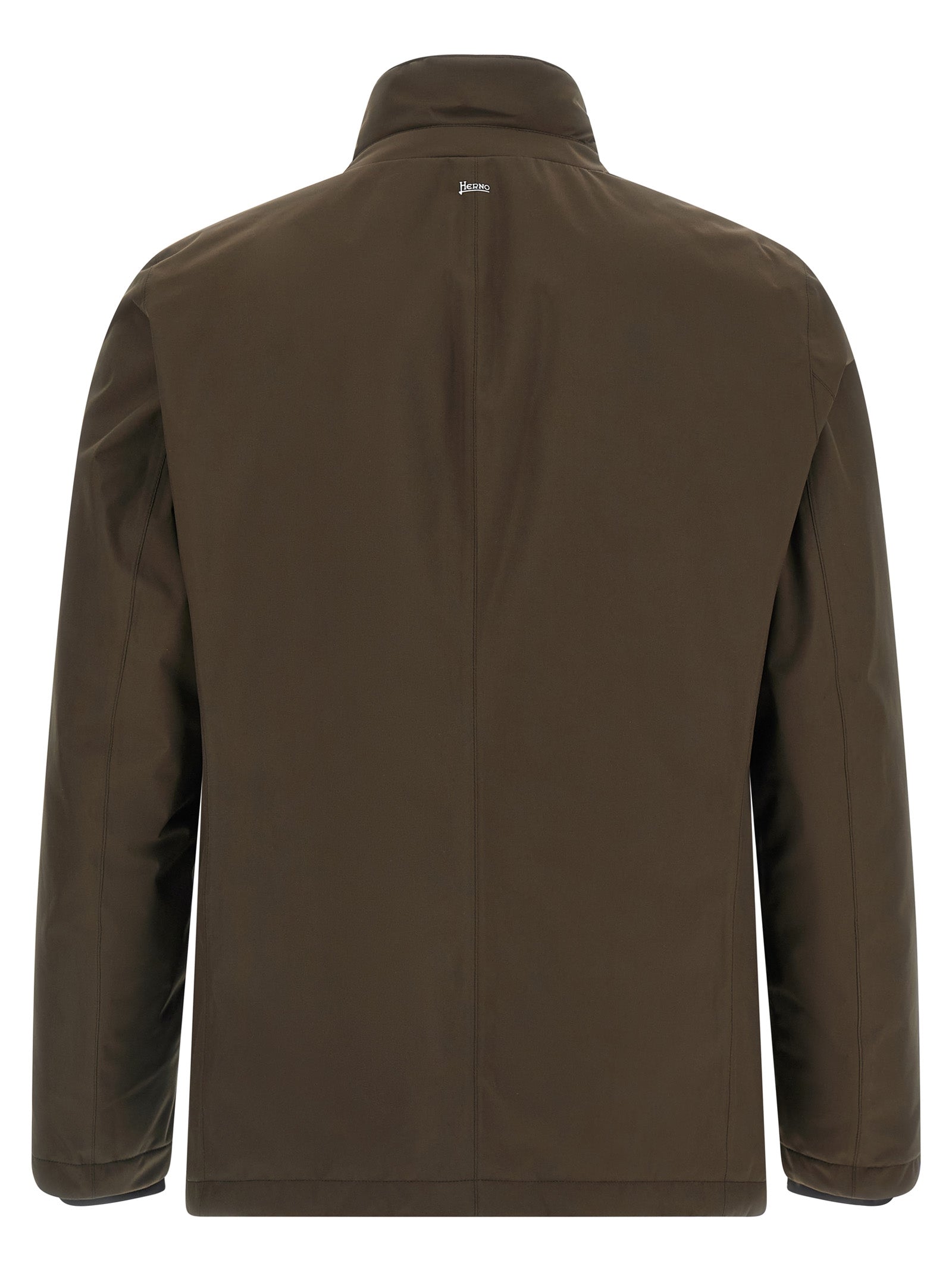 Herno Braune Polyester-Jacke in voller Länge