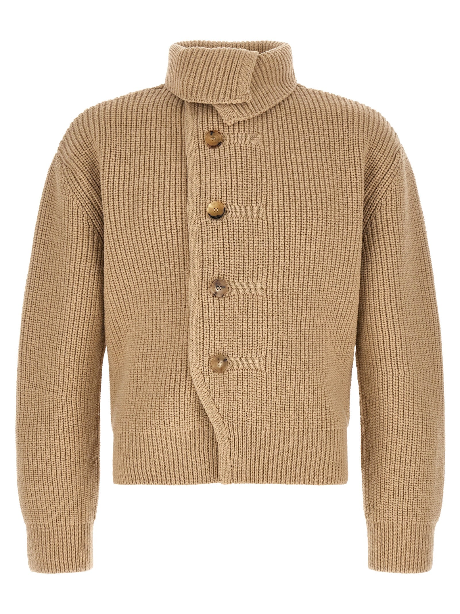 Dries Van Noten Beige Wollstrickjacke
