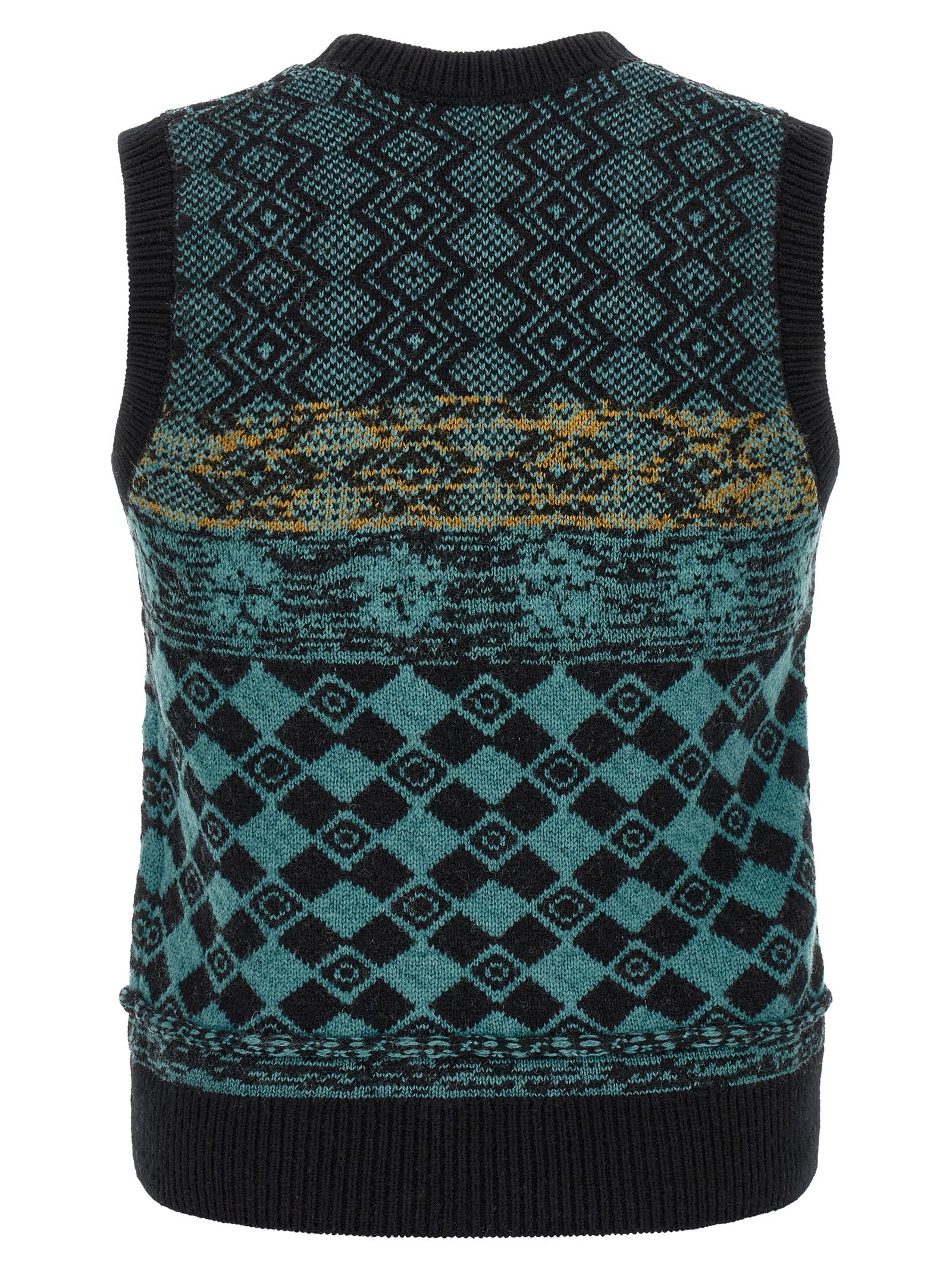 Dries Van Noten Mehrfarbige Wollstrickjacke