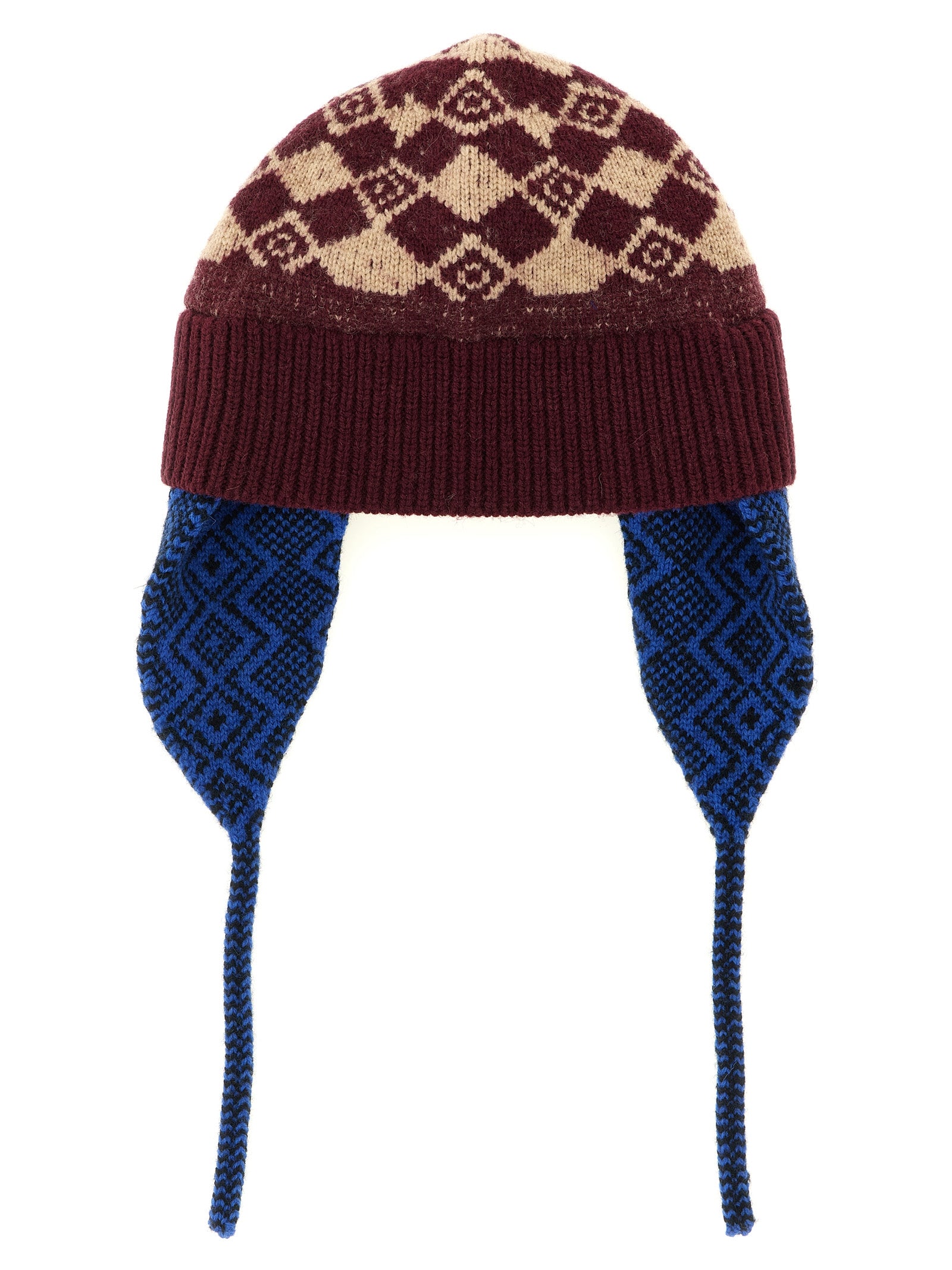 Dries Van Noten Bordeaux Woll-Ohrenschützer