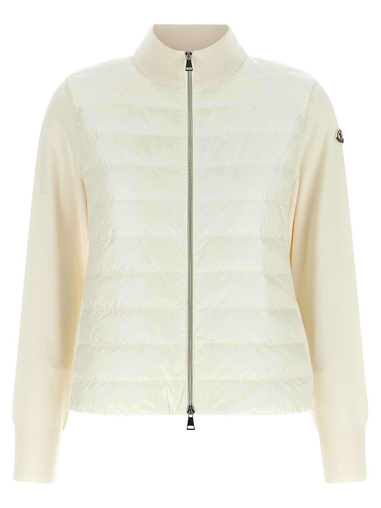 Moncler Weiße Strickjacke aus Polyamid