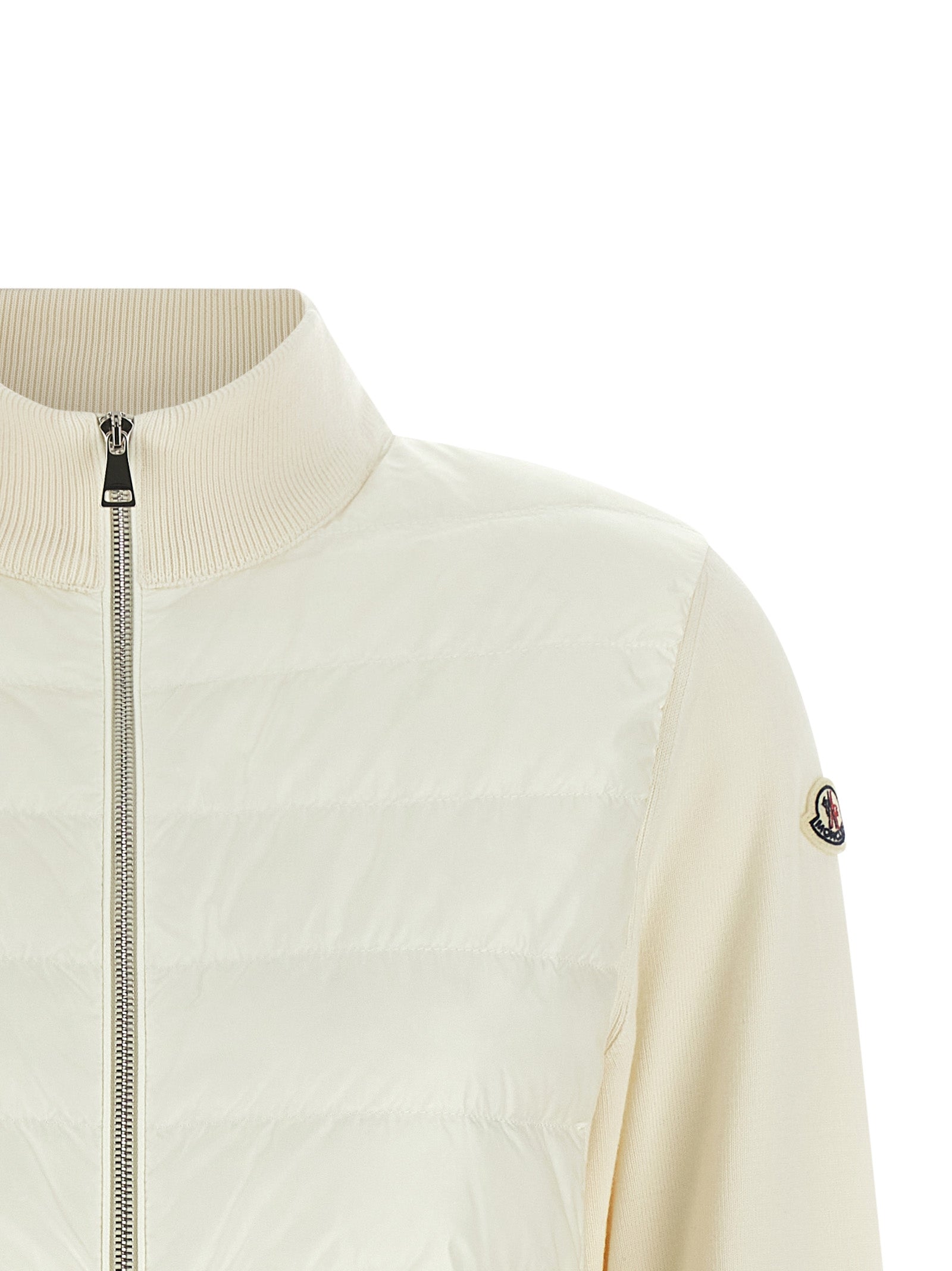 Moncler Weiße Strickjacke aus Polyamid