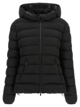 Moncler Schwarze Polyester-Jacke in voller Länge