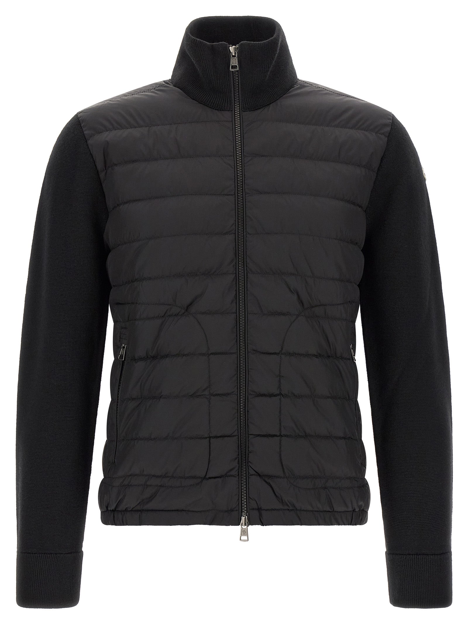 Moncler Schwarzer Cardigan aus Polyamid