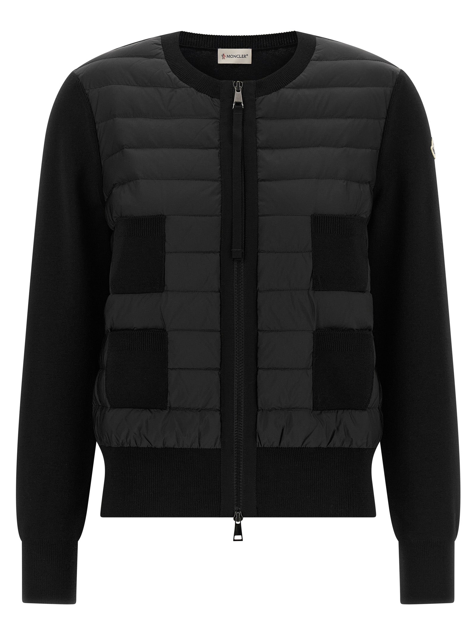 Moncler Schwarzer Cardigan aus Polyamid