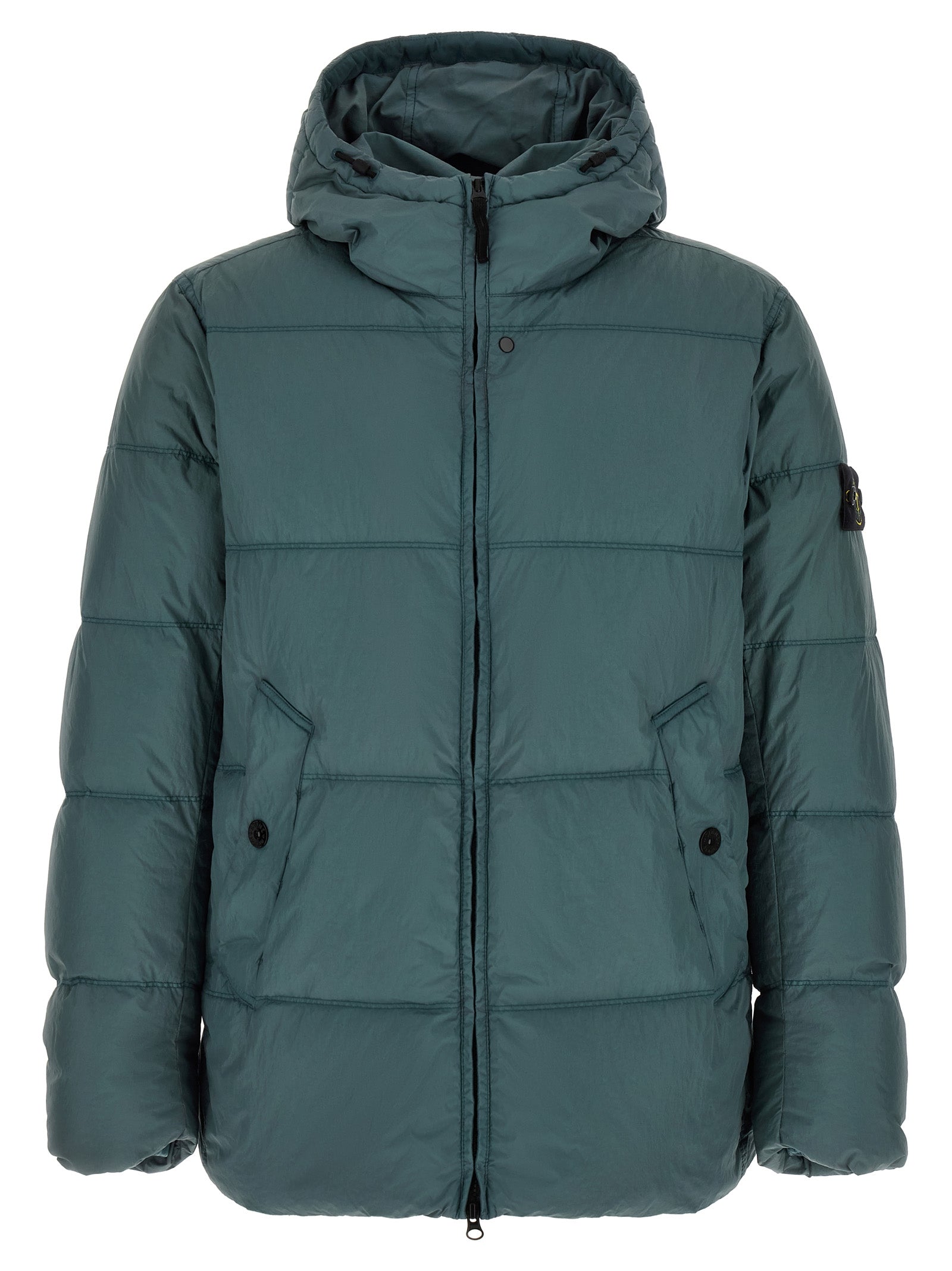 Stone Island Zweifarbige Polyamid-Steppjacke in voller Länge