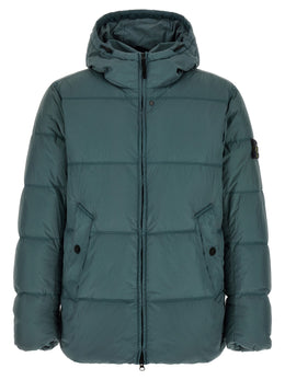 Stone Island Zweifarbige Polyamid-Steppjacke in voller Länge
