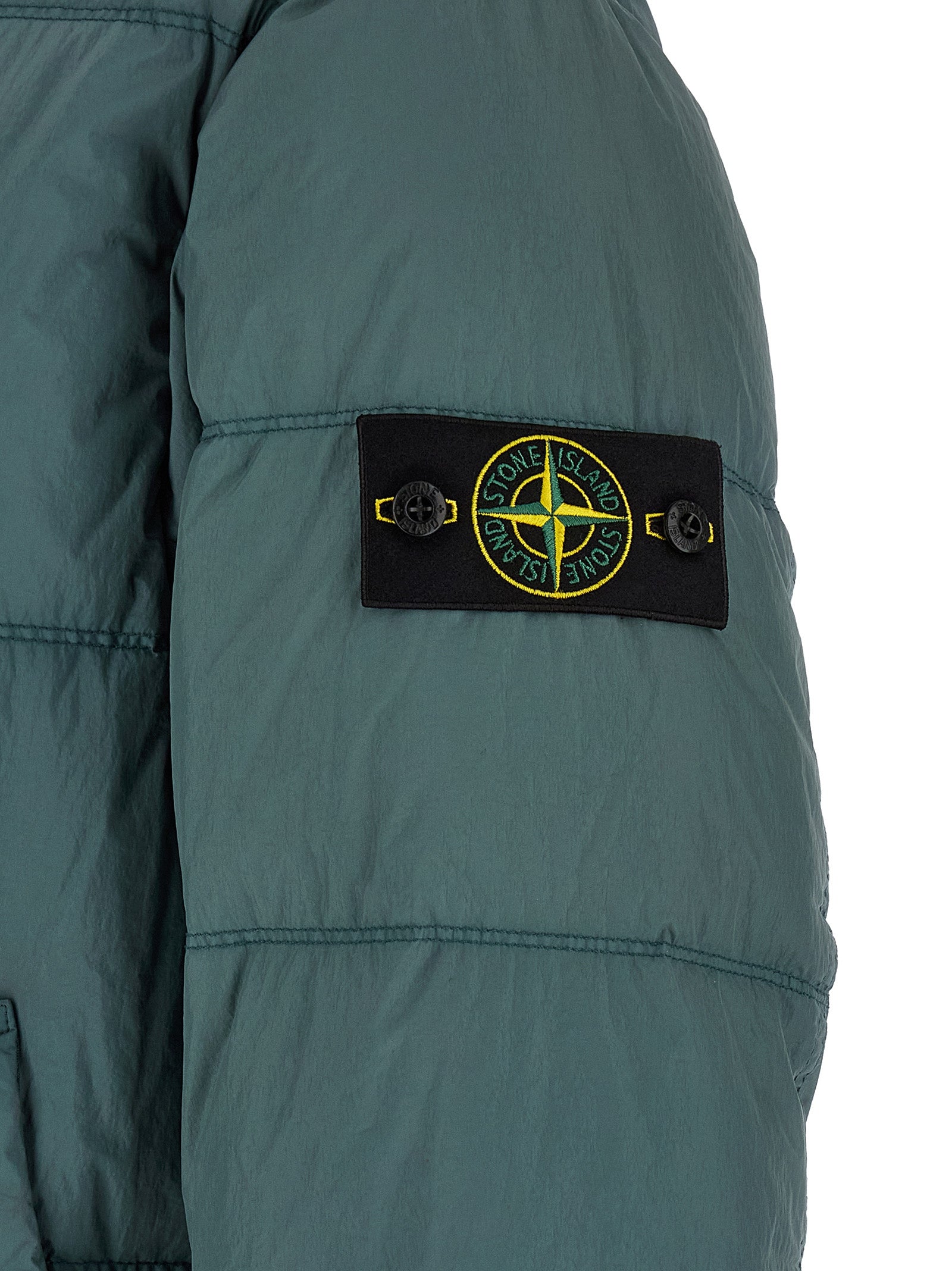 Stone Island Zweifarbige Polyamid-Steppjacke in voller Länge