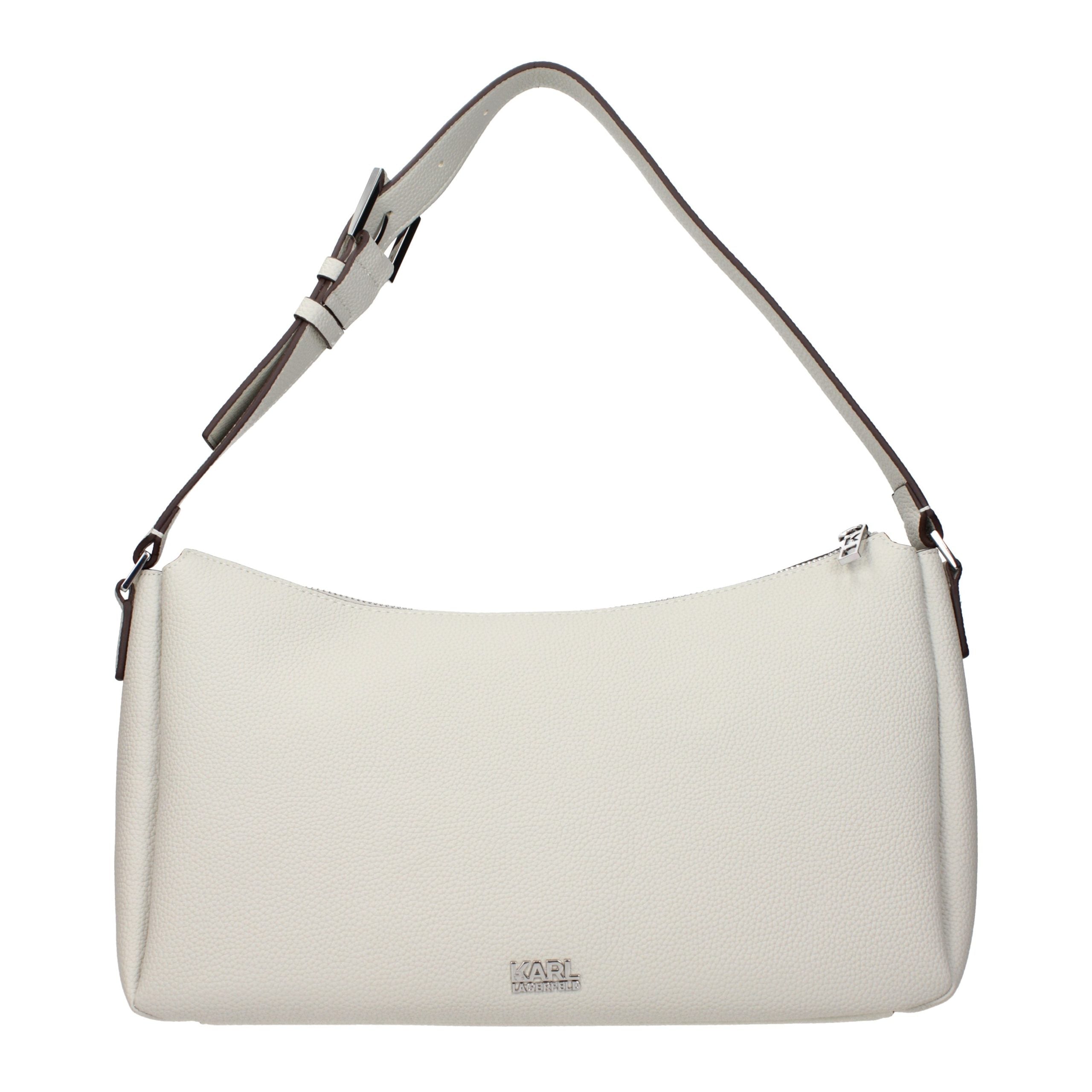 Karl Lagerfeld Graue Leder Schultertasche