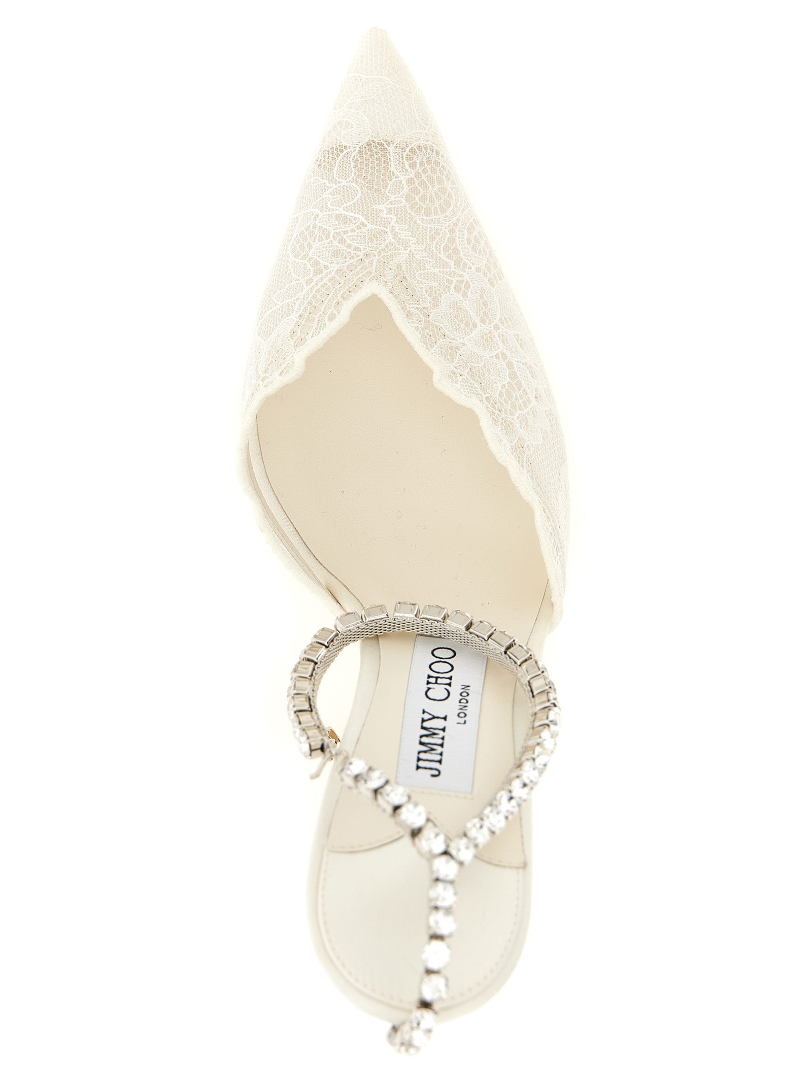 Jimmy Choo Weiße Tencel-Pumps mit hohem Absatz