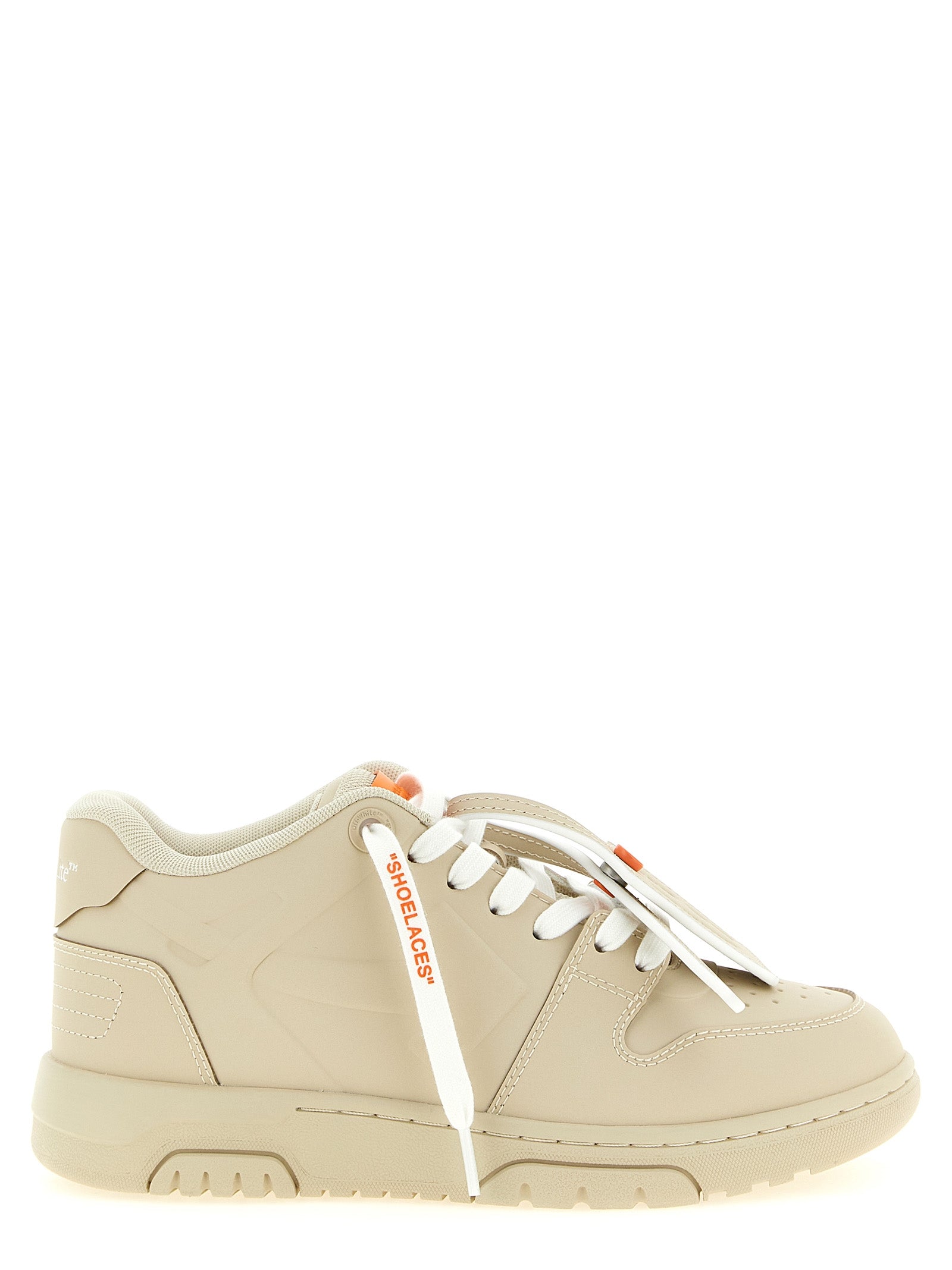 Off-White Beige Kunststoff-Sneakers