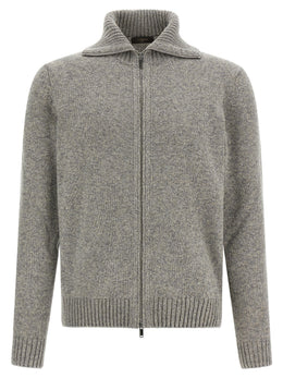 ZANONE Grauer Cardigan aus reiner Schurwolle