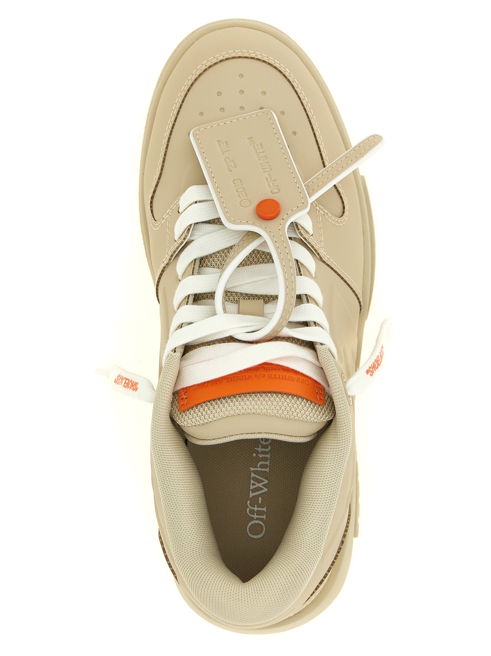 Off-White Beige Kunststoff-Sneakers