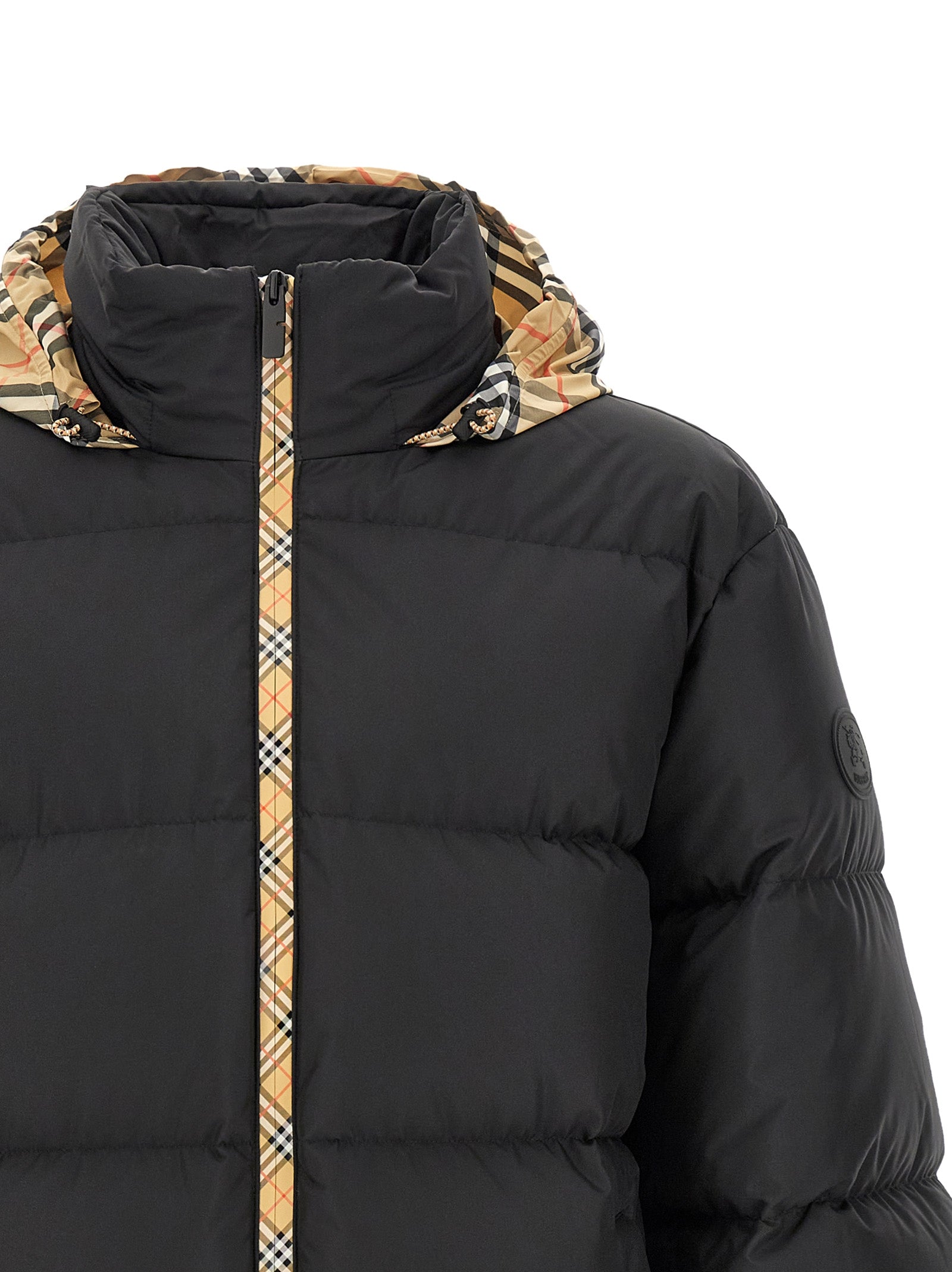 Burberry Schwarzer Parka aus Polyester