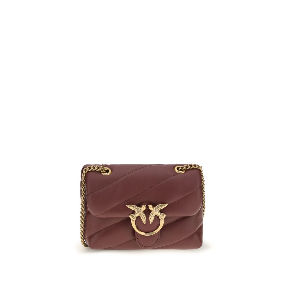 PINKO Schultertasche Bos Taurus aus bordeauxrotem Kalbsleder