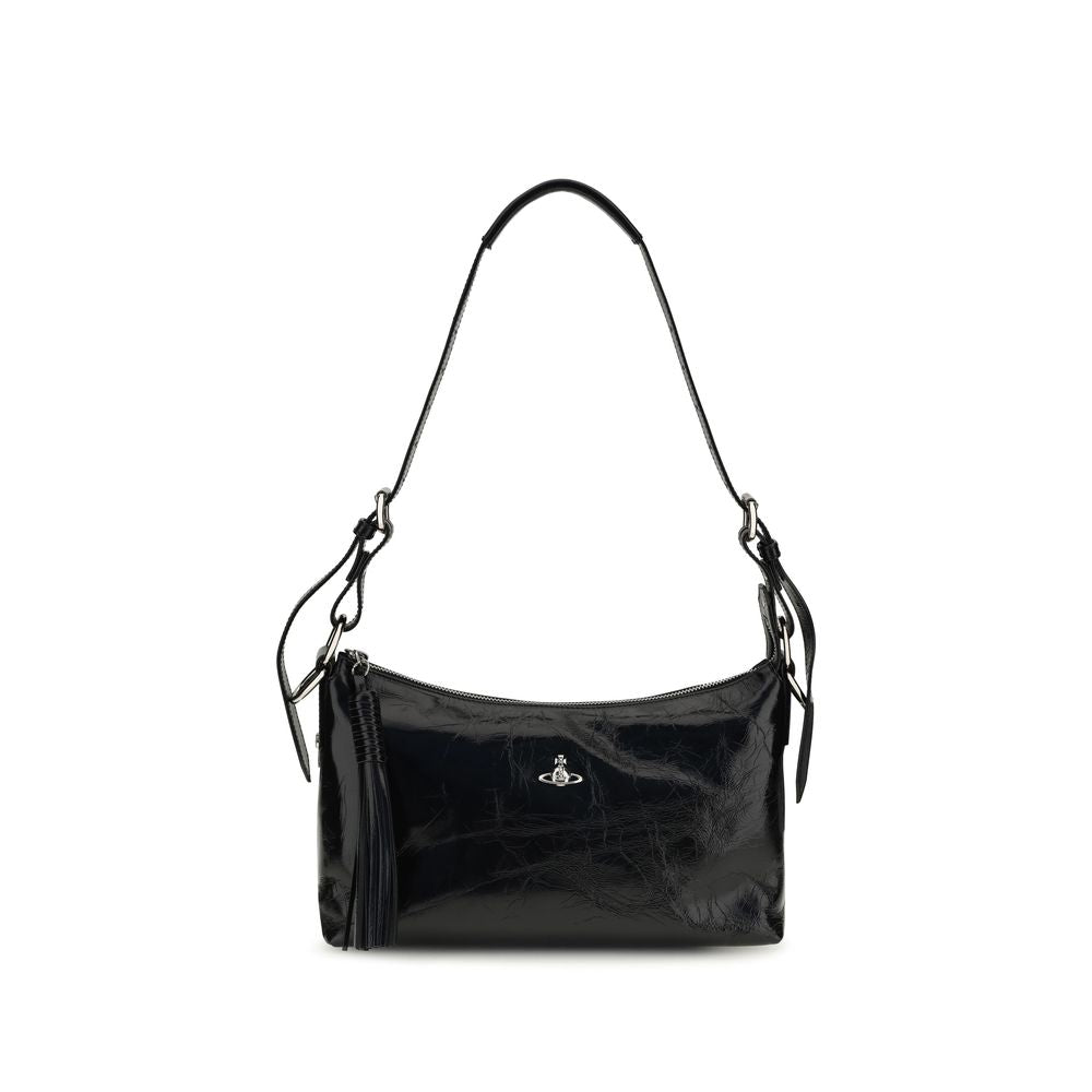 Vivienne Westwood Schwarze Bos Taurus Kalbsleder Schultertasche