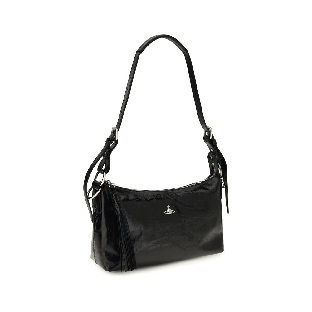 Vivienne Westwood Schwarze Bos Taurus Kalbsleder Schultertasche