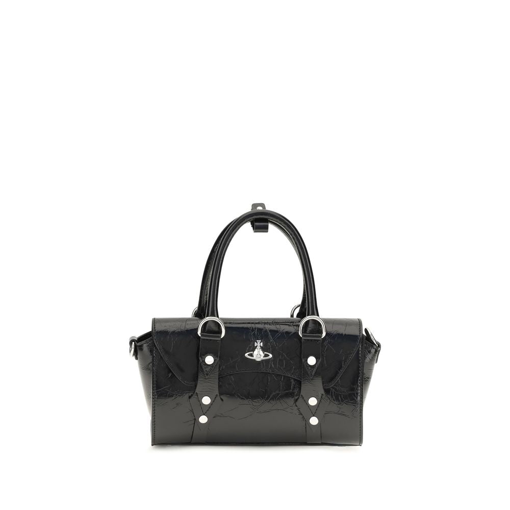 Vivienne Westwood Schwarze Bos Taurus Kalbsleder Schultertasche