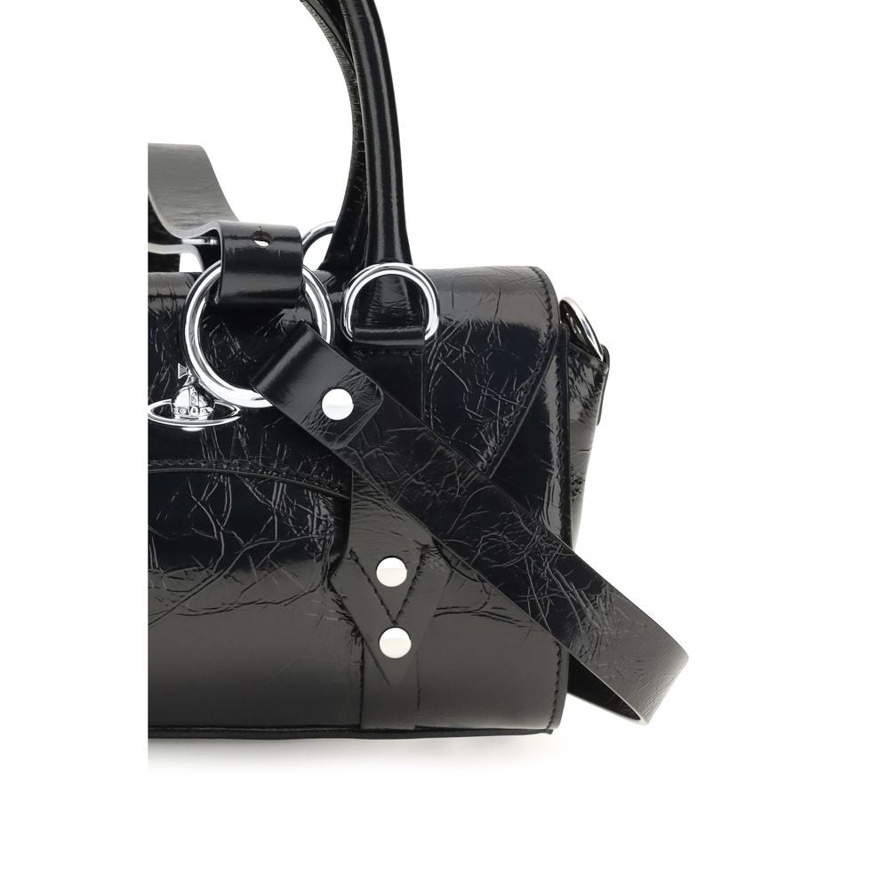 Vivienne Westwood Schwarze Bos Taurus Kalbsleder Schultertasche