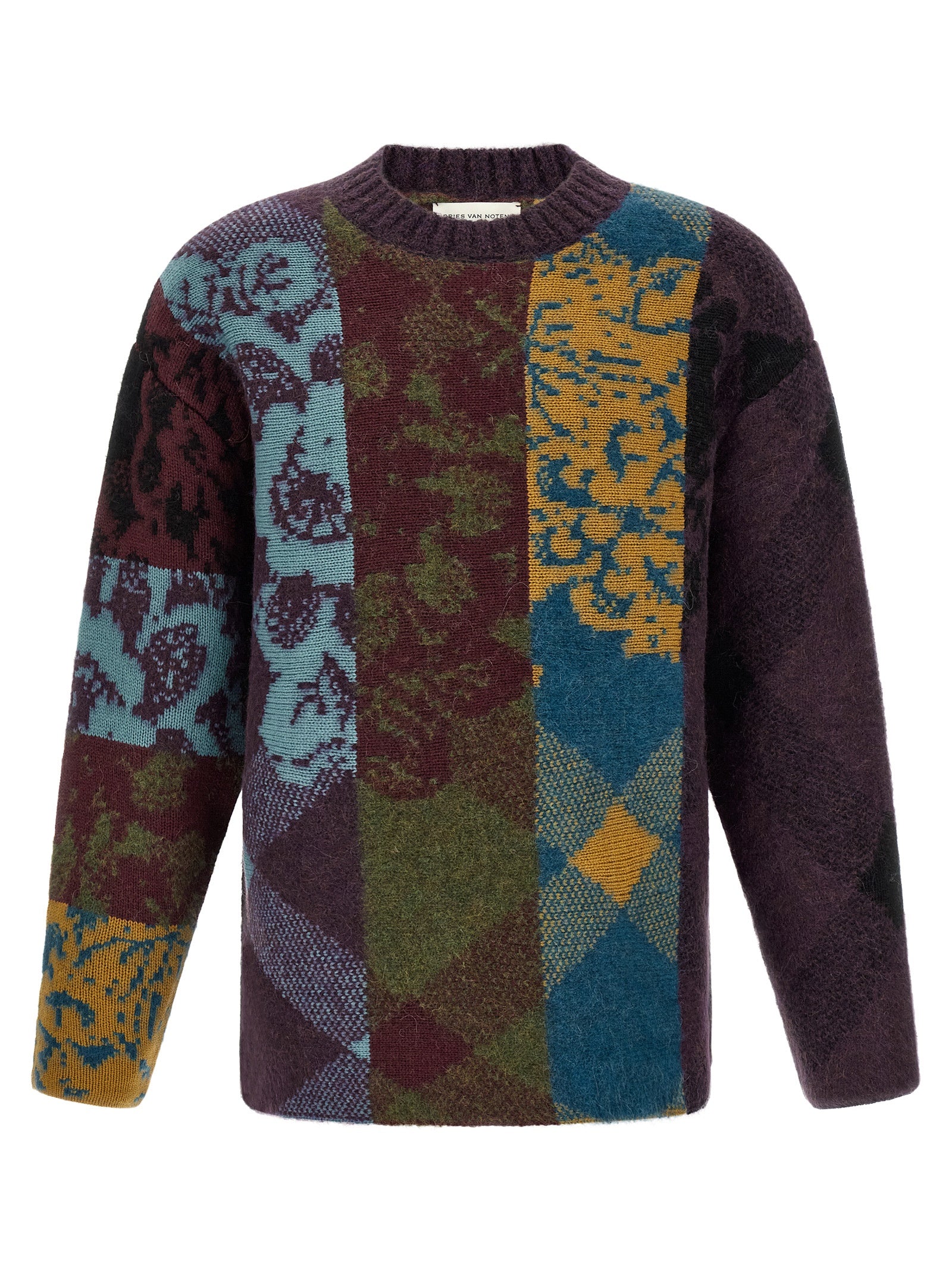 Dries Van Noten Mehrfarbige Wollstrickjacke
