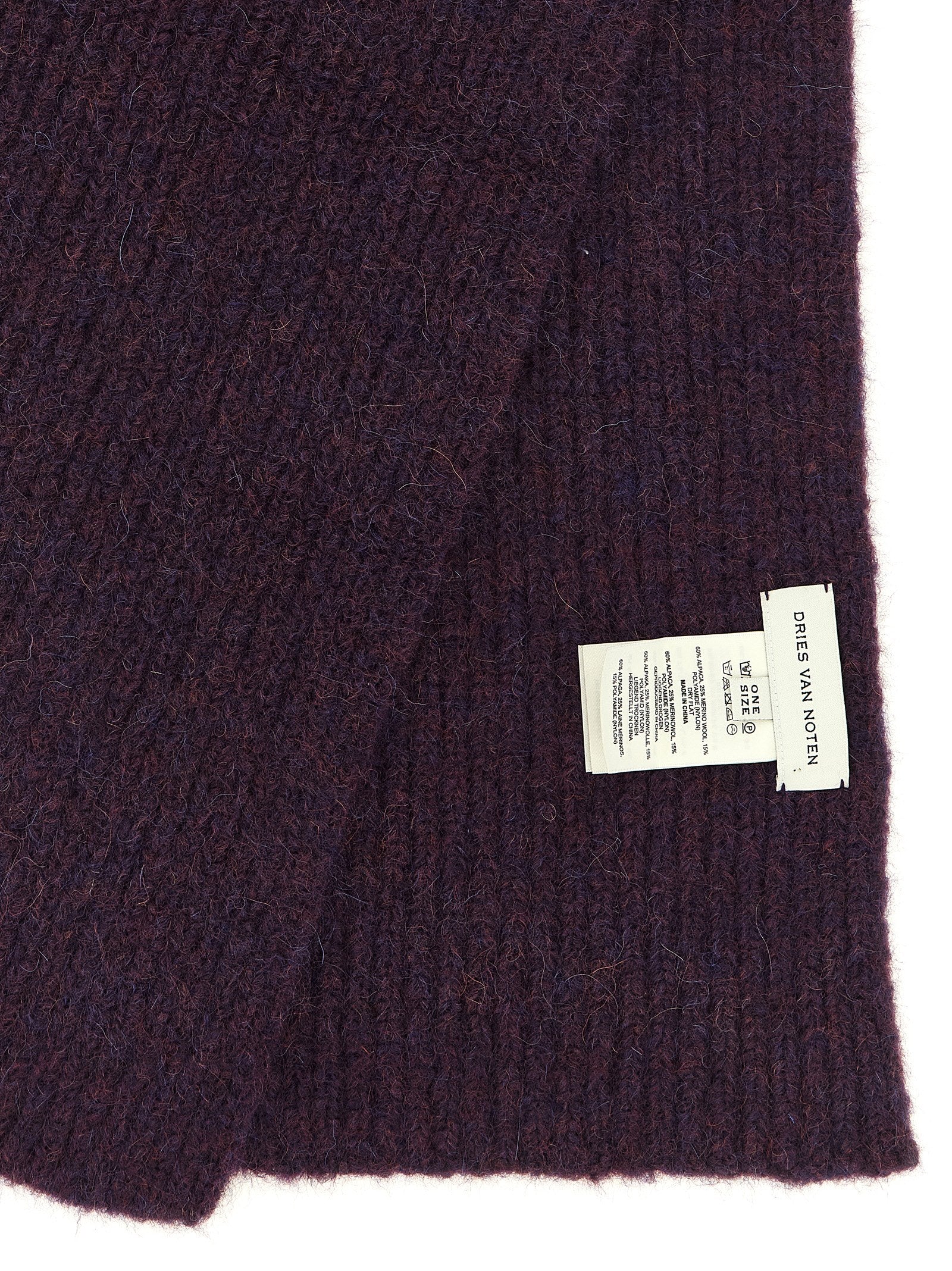 Dries Van Noten Lila verwaschener Wollschal