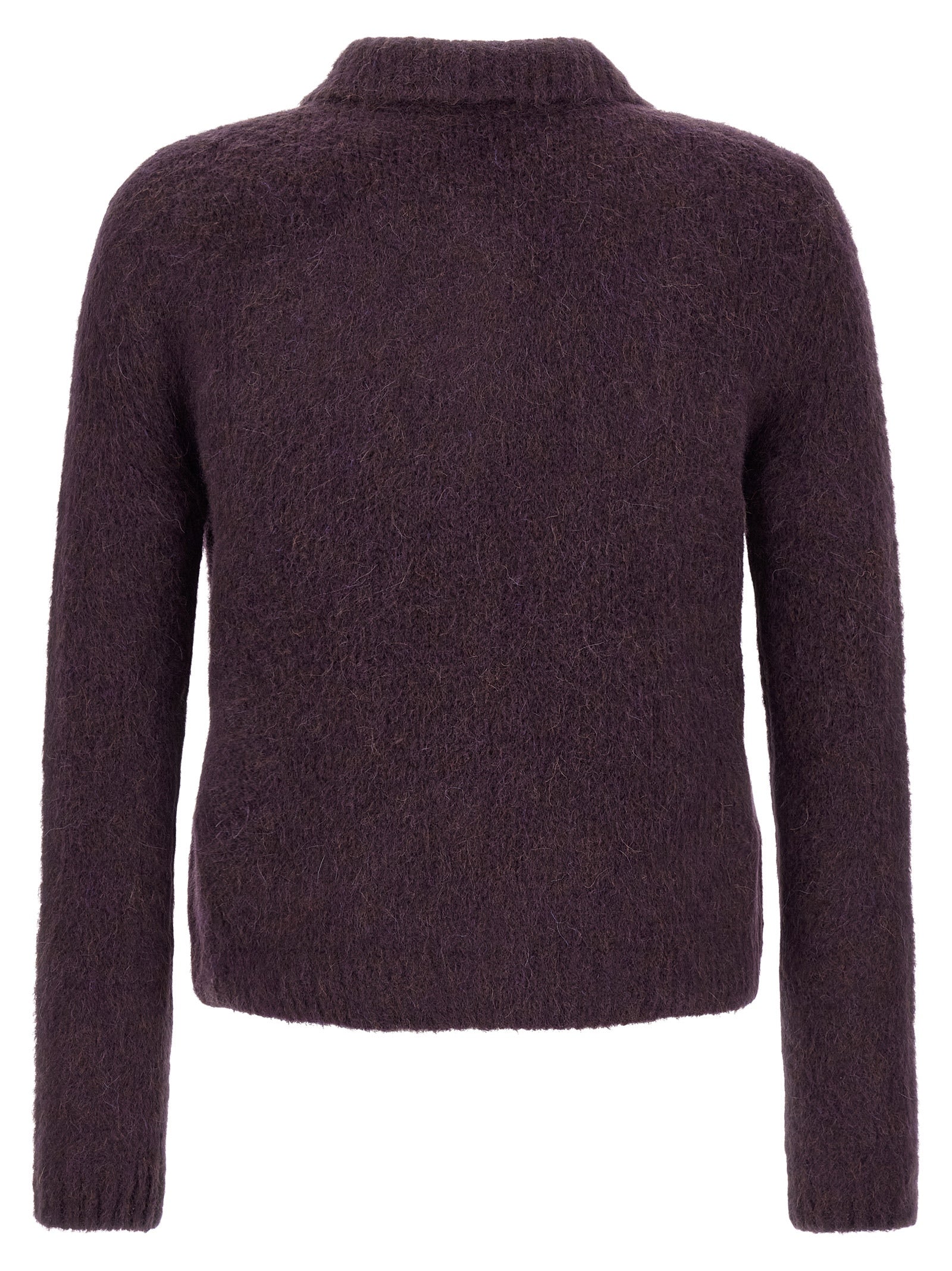 Dries Van Noten Lila Wollstrickjacke