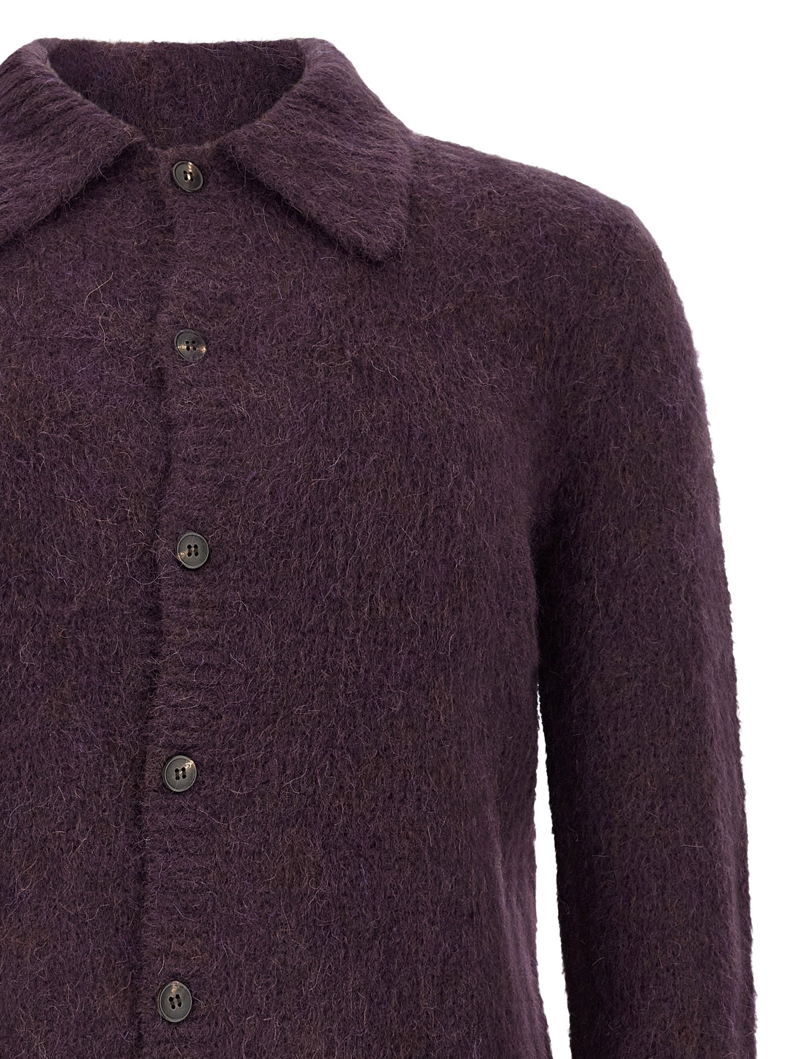 Dries Van Noten Lila Wollstrickjacke
