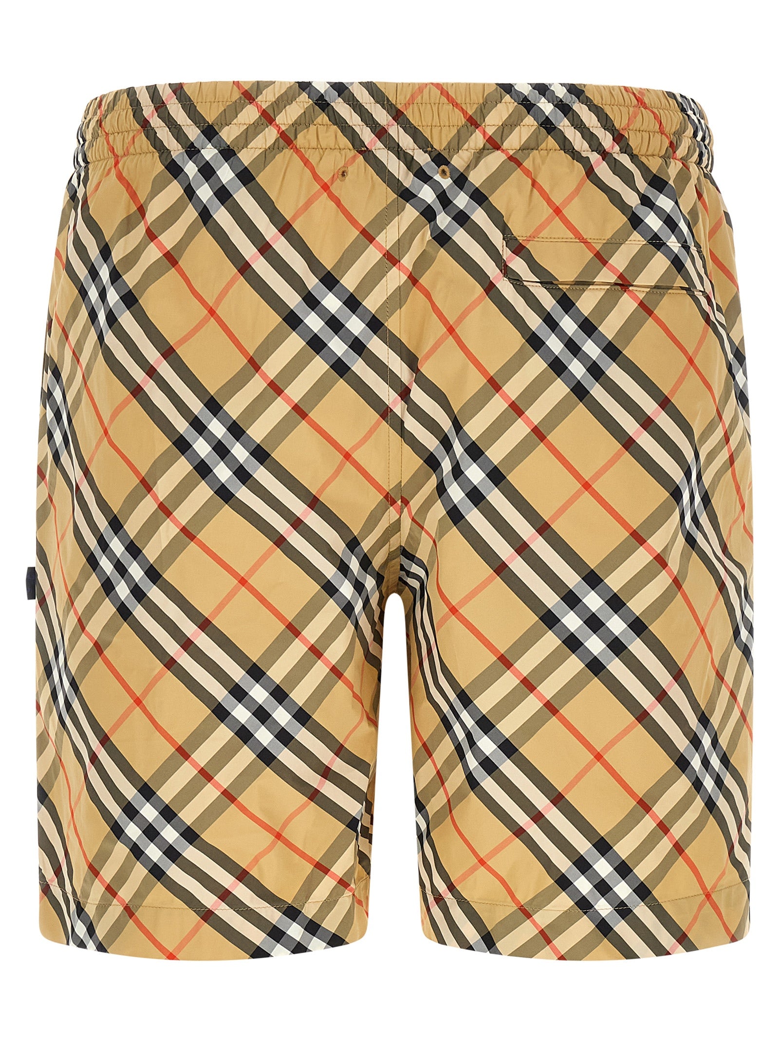 Burberry Beigefarbene Badeshorts aus Polyamid