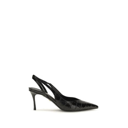 Ferragamo Schwarze Pumps aus Kalbsleder Bos Taurus mit hohem Absatz