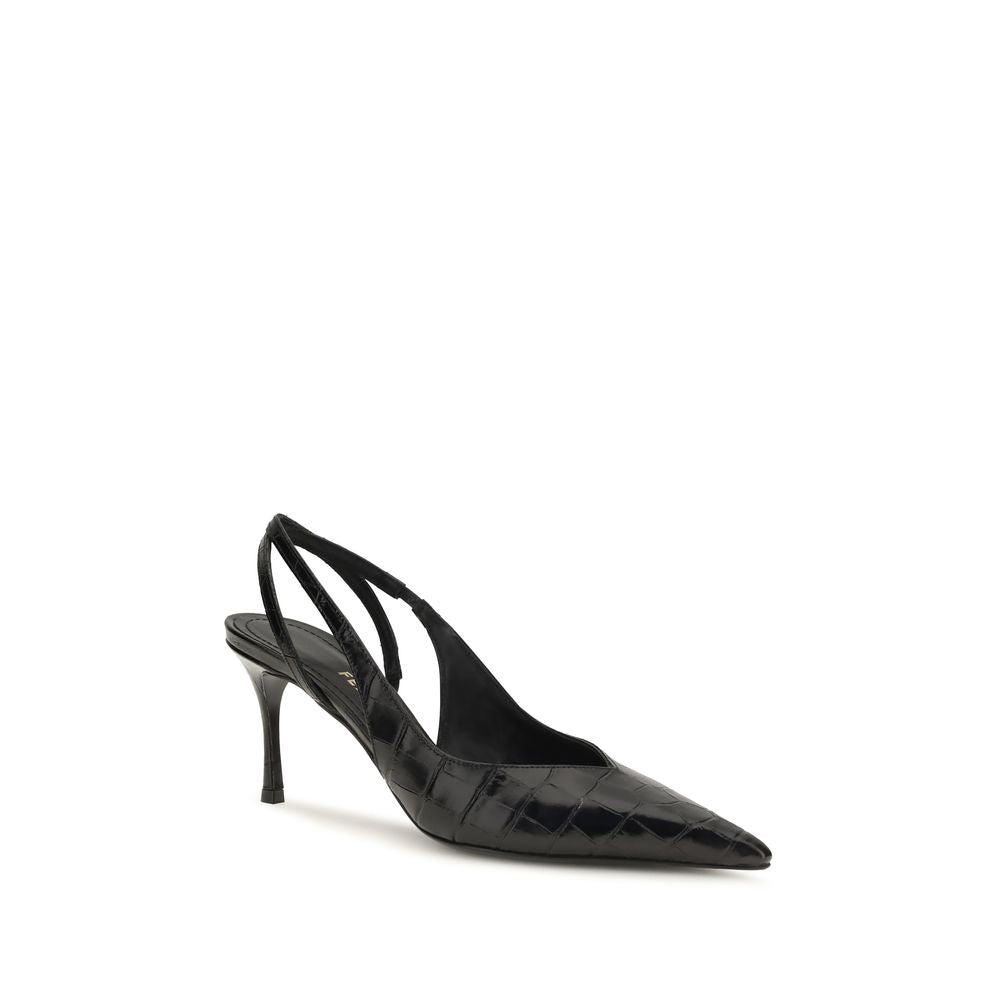 Ferragamo Schwarze Pumps aus Kalbsleder Bos Taurus mit hohem Absatz