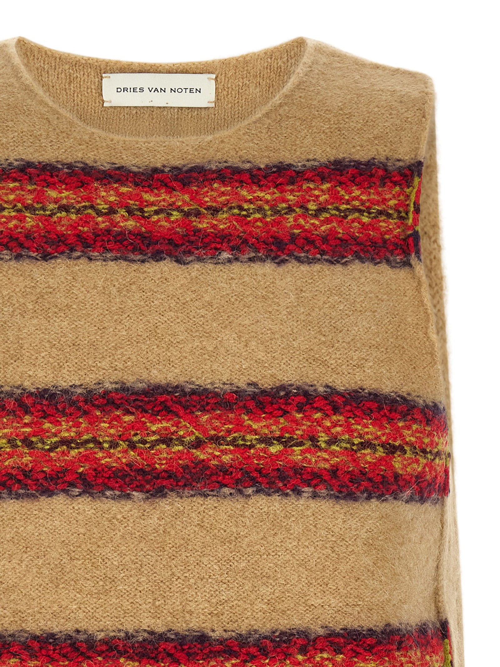 Dries Van Noten Ärmelloser Pullover aus beigem Wollgemisch