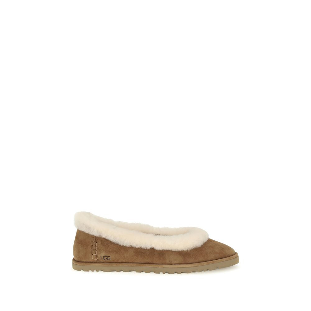 UGG Beige Wildleder Ballerinas