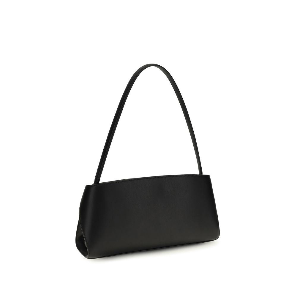 Ferragamo Schwarze Bos Taurus Kalbsleder Schultertasche