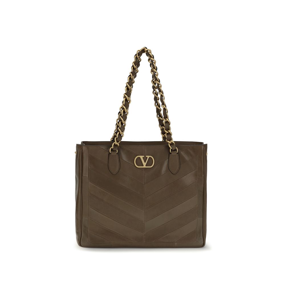 Valentino Garavani Braune Kalbsleder Bos Taurus Schultertasche