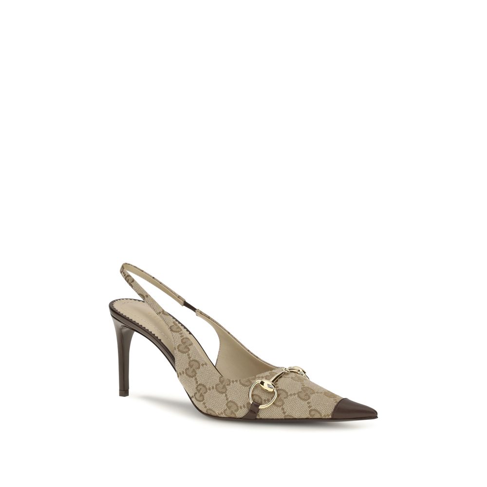 Gucci Beige Stoff-Pumps mit hohem Absatz
