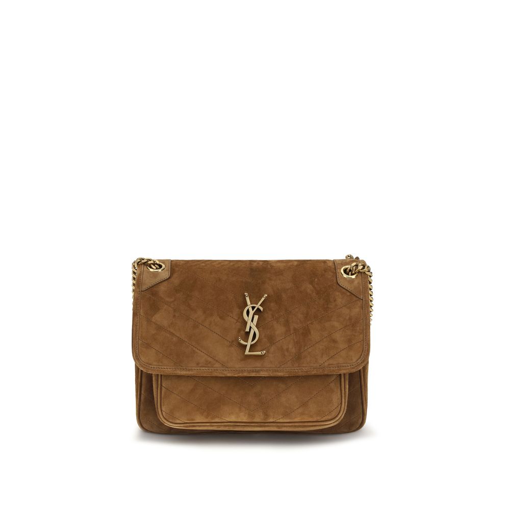 Saint Laurent Braune Kalbsleder-Tasche Bos Taurus