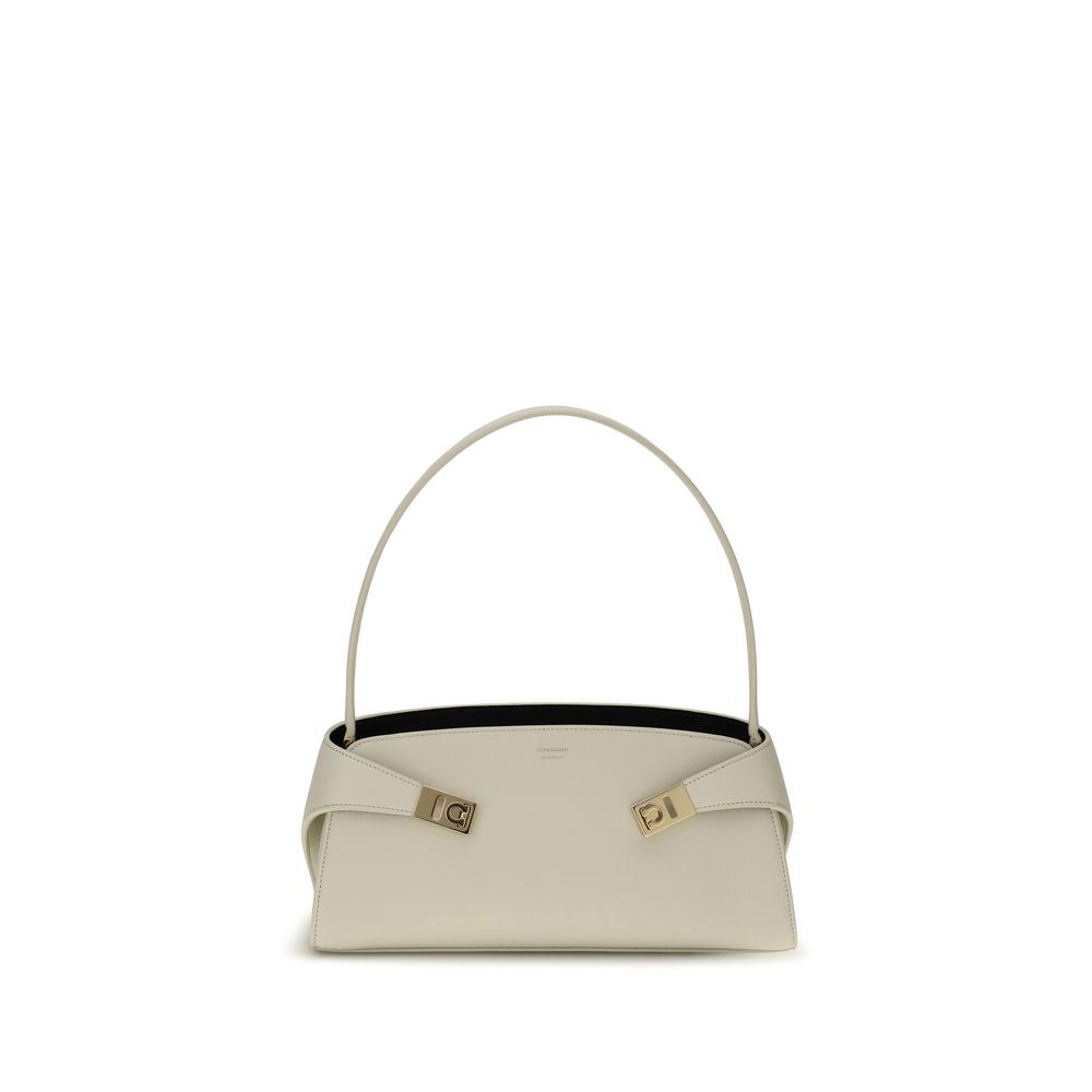 Ferragamo Beige Kalbsleder Bos Taurus Schultertasche