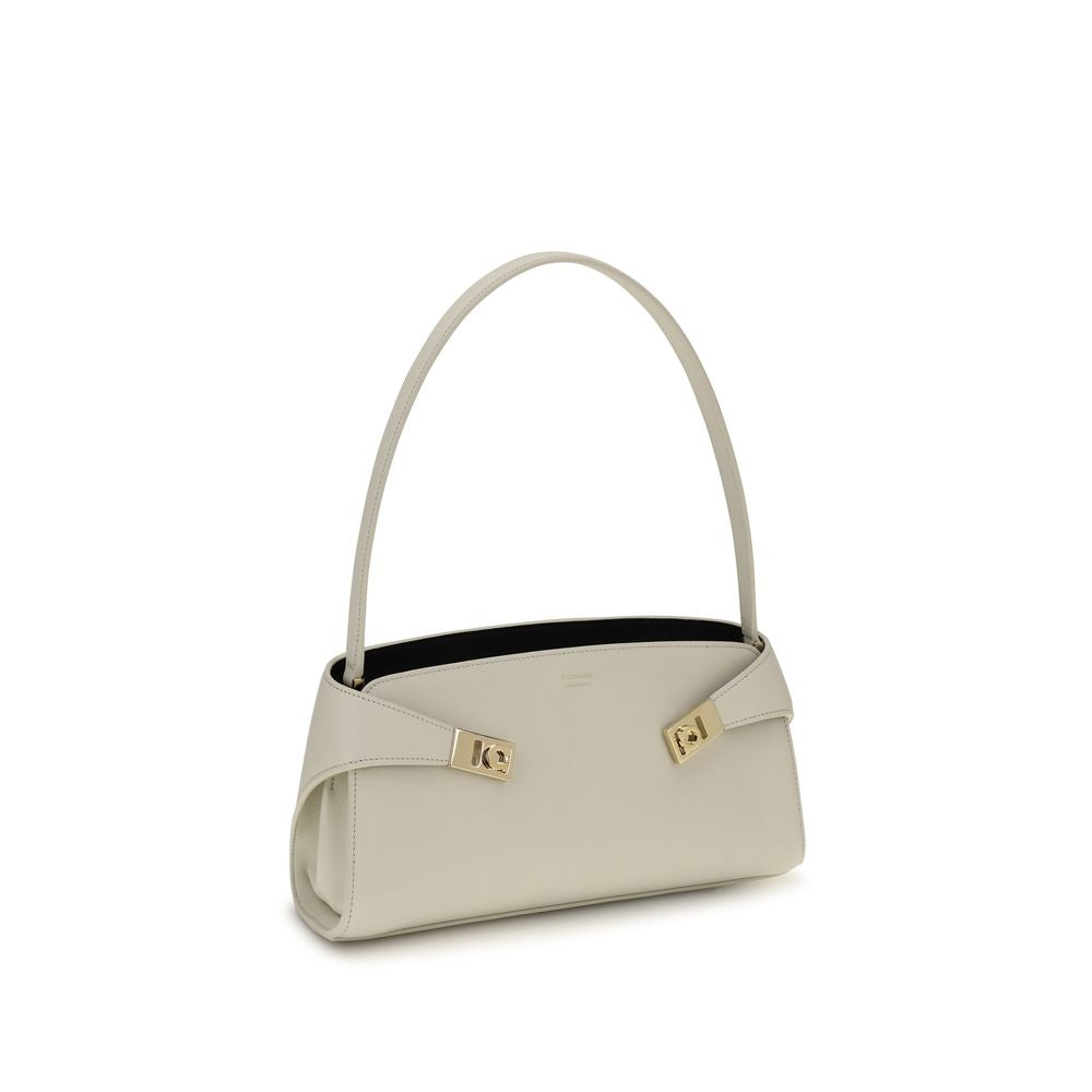 Ferragamo Beige Kalbsleder Bos Taurus Schultertasche