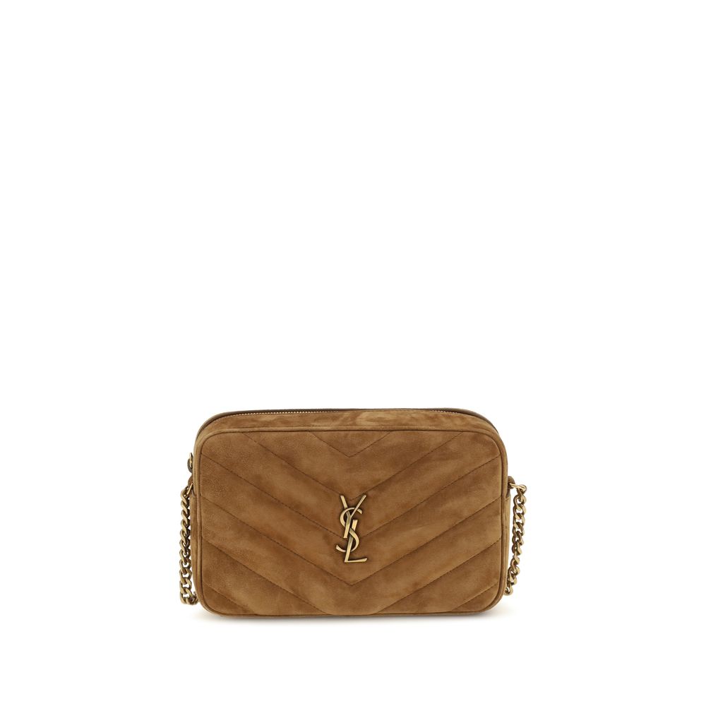 Saint Laurent Braune Kalbsleder Bos Taurus Schultertasche
