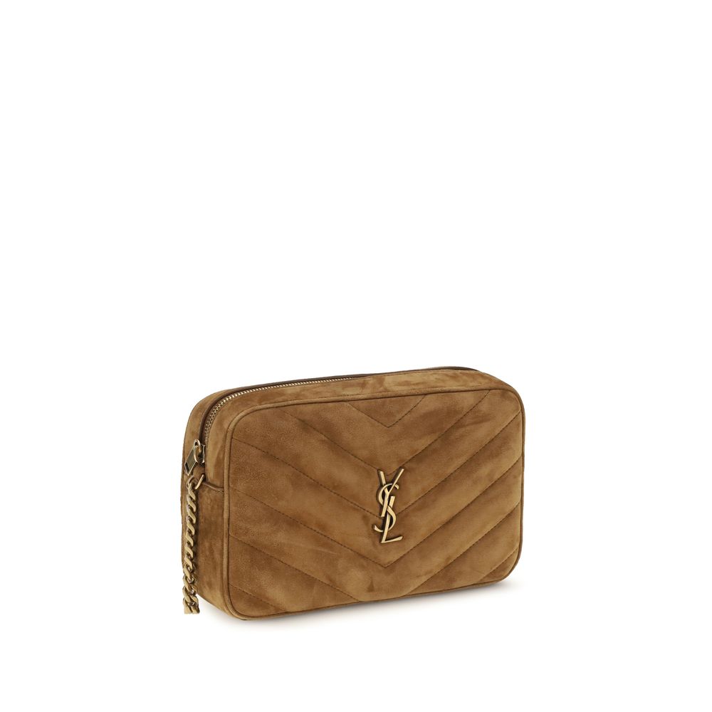 Saint Laurent Braune Kalbsleder Bos Taurus Schultertasche