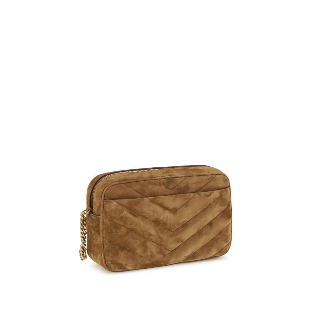 Saint Laurent Braune Kalbsleder Bos Taurus Schultertasche