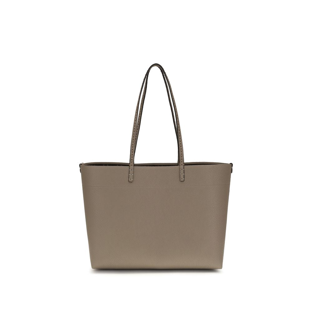 Fendi Beige Kalbsleder Bos Taurus Schultertasche