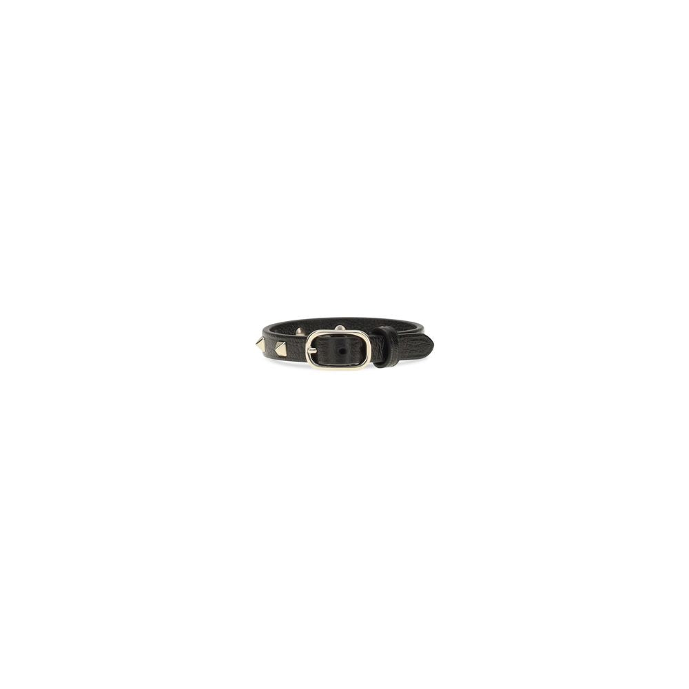 Valentino Garavani Schwarzes Kalbsleder-Armband Bos Taurus
