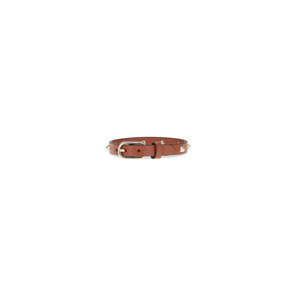 Valentino Garavani Braunes Kalbsleder-Armband Bos Taurus