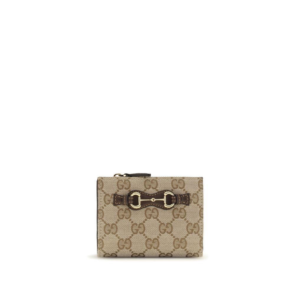 Gucci Braune Geldbörse aus Baumwolle