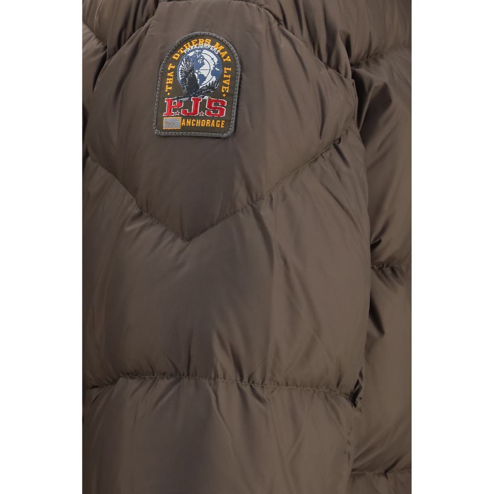 Parajumpers Braune Daunenjacke in voller Länge aus Gänsedaunen