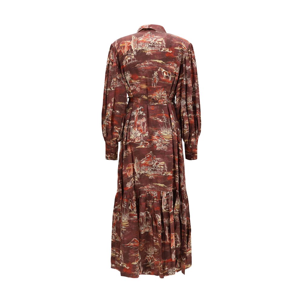 Alemais Braunes Hemdblusenkleid aus Acetat