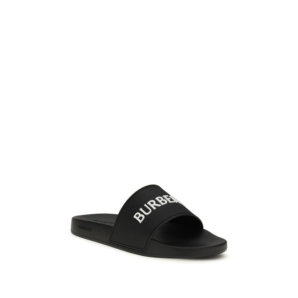 Burberry Schwarze Gummisandalen