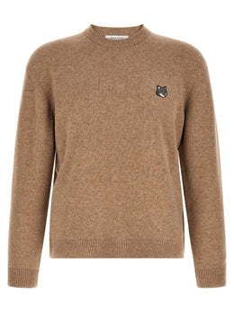 Maison Kitsuné Beige Wollstrickjacke